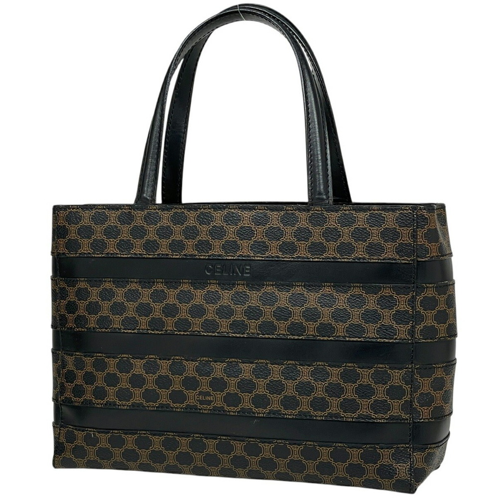 Celine Macadam Handbag Tote Bag Canvas Black
